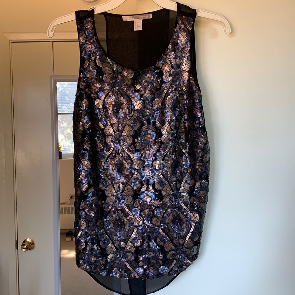 Sequin open back top